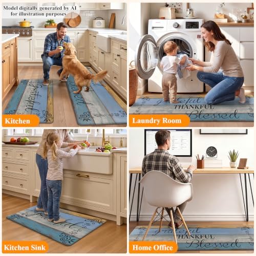 HEBE Anti Fatigue Kitchen Mat Set of 2, Cushioned Kitchen Mats - Image 7