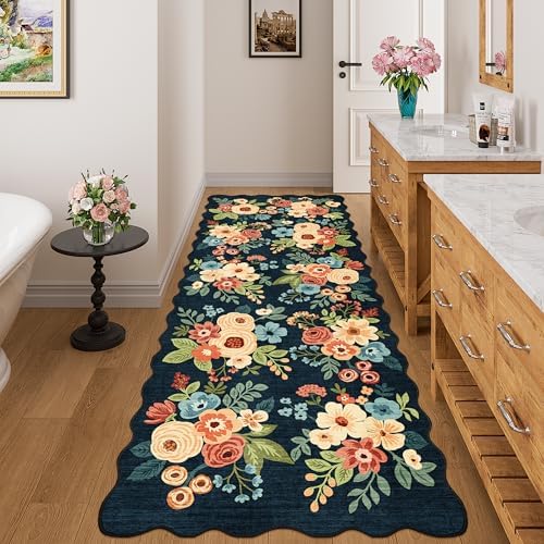 DUKINO 3x8 Kitchen Runner Rug, Floral Washable Rug - Image 3