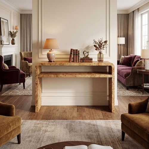 Hyfirm Burl Wood Style Console Table - Image 3