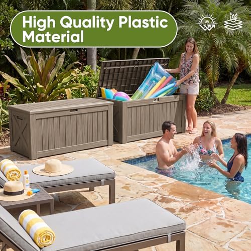 Flamaker Internal 120 Gallon Deck Box Waterproof, Large Outdoor Storage Box - Image 7