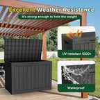 DRATO 50 Gallon Outdoor Storage Box Waterproof, Lockable Resin Deck Box - Image 4