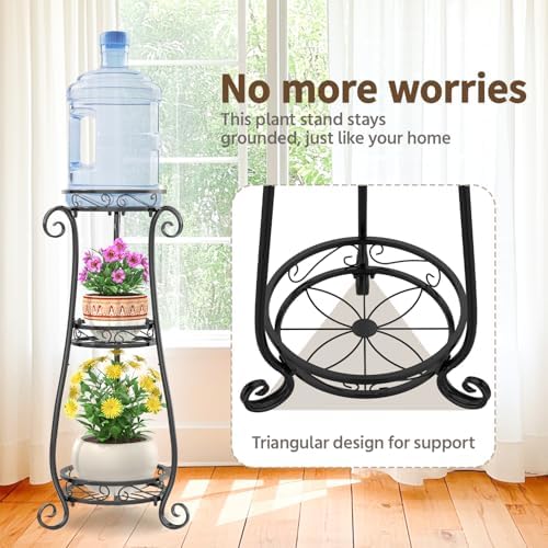 LASZOLA 3 Tiers Metal Corner Plant Flower Stand Tall Indoor Outdoor - Image 3