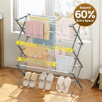 KINGBOARD 3-Tier Extendable Clothes Drying Rack - Image 2