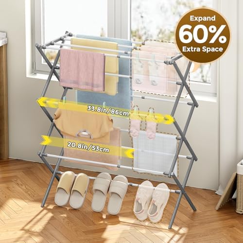 KINGBOARD 3-Tier Extendable Clothes Drying Rack - Image 2