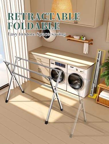 Folding Stainless Steel Laundry Drying Rack 95 Inches - Image 2
