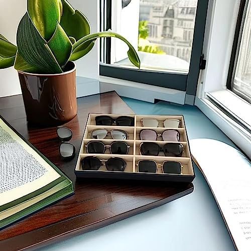 Premium Quality Sunglasses Tray Organizer Display PU Leather Exterior Soft - Image 7