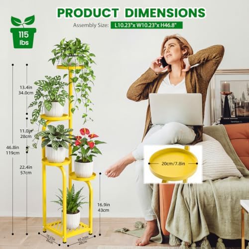 TOSKING Tall 5-Tier Square Plant Stand Indoor Outdoor - Image 3