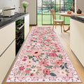 DUKINO 3x10 Runner Rug, Floral Washable Kitchen Runner Rug Non Slip by DUKINO