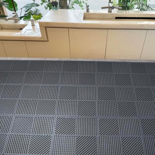 18 Pack Interlocking Drainage Tiles Double Non-Slip Tiles Mat - Image 4