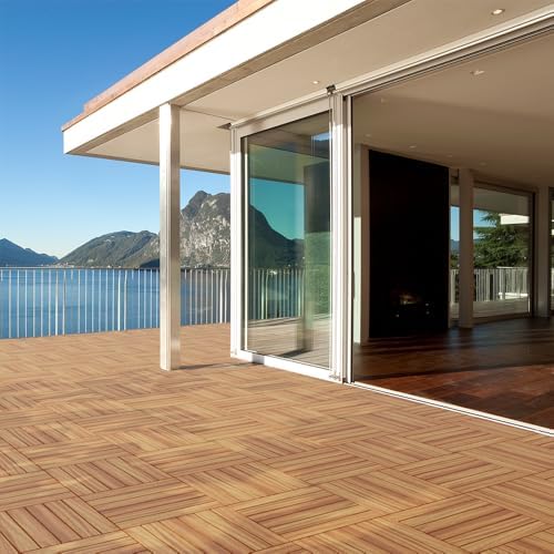 27Pcs Interlocking Deck Tiles, 12x12in Acacia Wood Flooring - Image 5