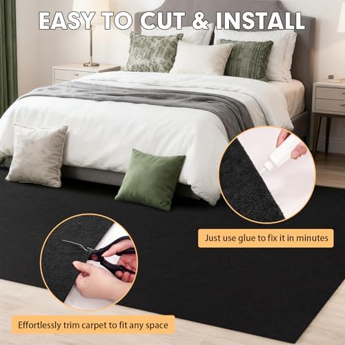 Grefinity Marine Carpet, 5 FT x 10 FT Black Indoor Outdoor Carpet - Image 6