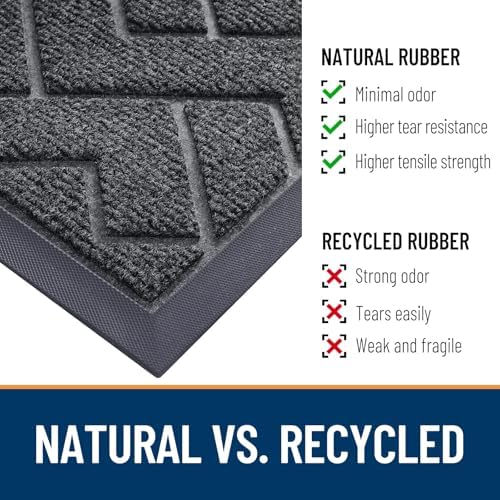 OLANLY Front Door Mat Outside 47x23, All-Season Absorbent Rubber Doormat - Image 5