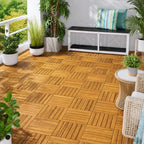 Patio Flooring Indoor/Outdoor 12 in. Golden Teak Acacia Wood Interlocking Deck - Image 2