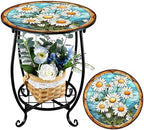 Cinnvoice Outdoor Side Table Small End Patio Porch Table by QinYee