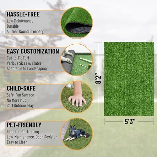 Ottomanson Artificial Grass Rug Lite 5'3" x 8'2" - Image 2