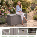 PatioZen 200 Gallon Deck Box Lockable Waterproof UV Resistant Grey - Image 5