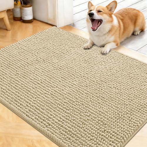 OLANLY Dog Door Mat for Muddy Paws 40x32, Extra Absorbent Chenille Mud Mat by OLANLY