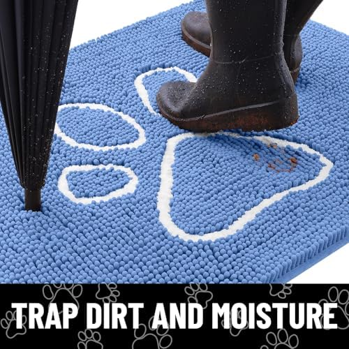 Smiry Dog Door Mat for Muddy Paws, Absorbent Non Slip Dirt Trapper - Image 2