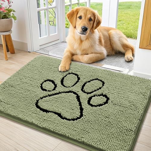 Smiry Dog Door Mat for Muddy Paws, Absorbent Non Slip Dirt Trapper by Smiry