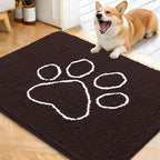 OLANLY Dog Door Mat for Muddy Paws 40x32, Paw Print Design Chenille Mud Mat by OLANLY
