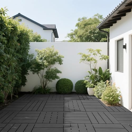 44 Pack Plastic Interlocking Decking Tiles, 12x12 Inch Waterproof Outdoor Floor - Image 4