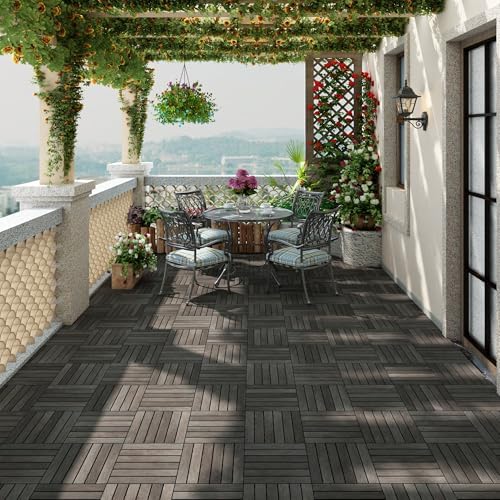 PrimeZone 54 PCS Solid Acacia Wood Interlocking Patio Deck Tiles Outdoor - Image 3