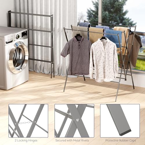 Whitmor Drying Rack Clothing, Large 12 Drying Poles Clothes Drying Rack - Image 4