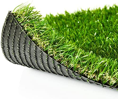 Premium Artificial Grass 4' x 69' Outdoor Rug, 1.38"" Realistic Thick Turf by ZGRHOMEGARDEN