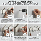 Brushed Nickel Coat Rack Wall Mount - Image 7