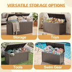EFU Outdoor Storage Box Waterproof, 360 Gal Gen 2 Resin Deck Box Gas Struts - Image 3