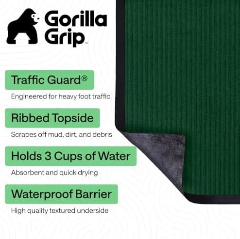 GORILLA GRIP Traffic Guard Indoor Outdoor Heavy Duty Door Mat, 35x23 Green - Image 2