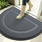 OLANLY Half Circle Front Door Mat Outside 35x23 All-Season Rubber Doormat by OLANLY