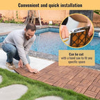 10 PCS Interlocking Deck Tiles, Crossed Pattern 12"x12" Acacia Wood Outdoor - Image 4
