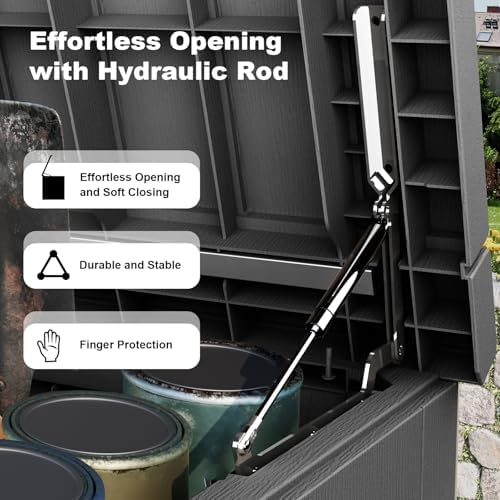 DRATO 280 Gallon Deck Boxes Outdoor Waterproof, Lockable Outdoor Storage Box - Image 2