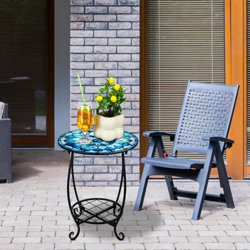 Cinnvoice Outdoor Side Table Small End Patio Porch Table - Image 2