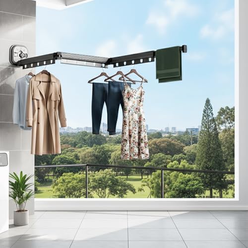 Suction Cup Clothes Drying Rack – Wall Mounted Retractable Clothes Hanger - Image 6
