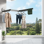 Suction Cup Clothes Drying Rack – Wall Mounted Retractable Clothes Hanger - Image 6
