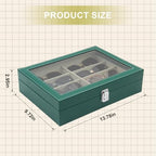 8 Slots Sunglass Organizer, PU Leather Eyewear Display Tray - Image 6