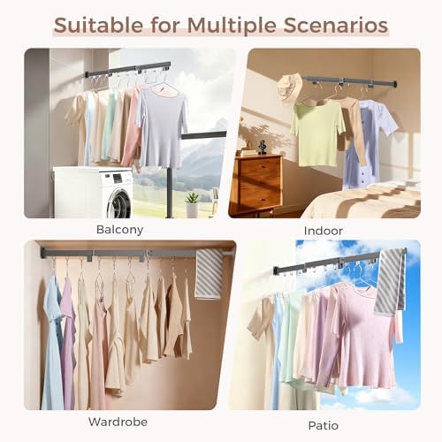 Wall Mounted Clothes Drying Rack, Space-Saving Foldable Clothes Drying Rack - Image 4