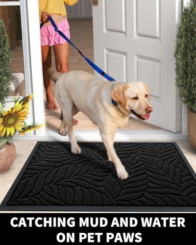 Yimobra Leaf Pattern Door Mat, 36 x 24 in - Image 5