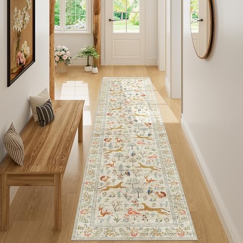 DUKINO 2x8 Washable Runner Rug, Non Slip Animal Kitchen Runner Rug by DUKINO