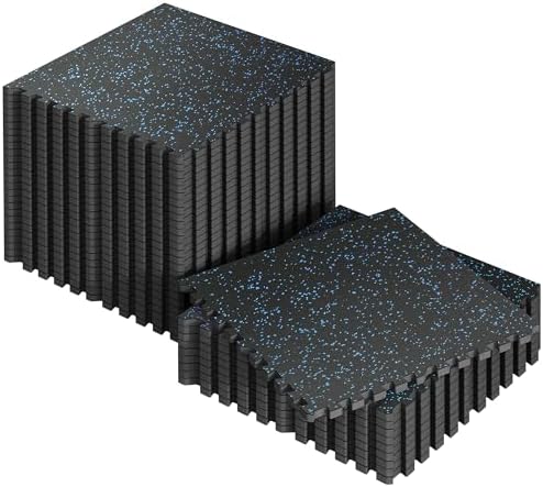 SUPERJARE 0.56'' Thick 144 Sq Ft Rubber Top Gym Flooring by SUPERJARE