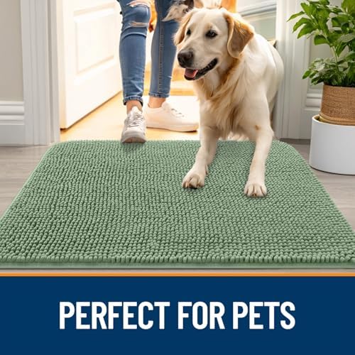 OLANLY Dog Door Mat for Muddy Paws 47x17, Super Absorbent Chenille Mud Mat - Image 6