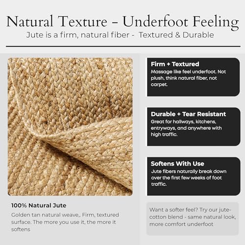 Jute Area Rug 5ft Round Natural Jute Rug - Image 3