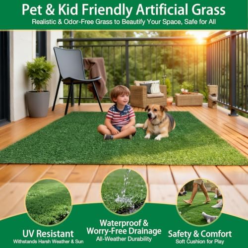 TOOKOO Artificial Grass Outdoor Rug - 6FT x 9FT Fake Grass Carpet - Image 5