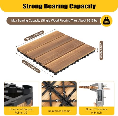 36PCS Wooden Decking Tiles, Balcony Floor Covering - Image 4