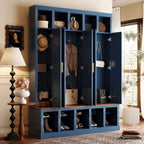 Quarte Entryway Organizer with Shoe Storage, Coat Hanging, Hat Cubbies - Image 2