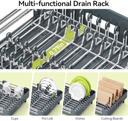 Urackify Extendable Stainless Dish Drying Rack - Image 5