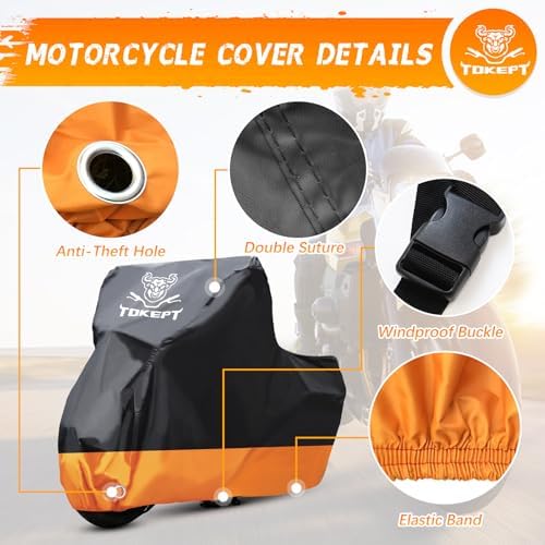 Motorcycle Cover Waterproof Outdoor Storage Fits Up to 96" - Image 3