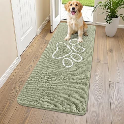 Smiry Dog Door Mat for Muddy Paws, Absorbent Non Slip Dirt Trapper by Smiry